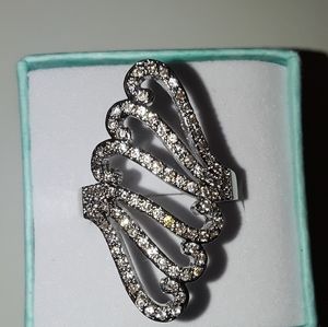 Sterling silver and white sapphire ring size 7